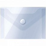 Папка-конверт на кнопке OfficeSpace (А7 (74x105мм), 150мкм, пластик) прозрачная, 20шт (267538)
