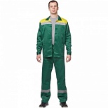 Спец.одежда летняя Костюм мужской л02-КБР, куртка/брюки, зеленый/желтый (размер 60-62, рост 170-176)