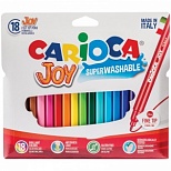 Набор фломастеров 18 цветов Carioca Joy (линия 1-2.6мм, смываемые) картонная упаковка, 24 уп. (40555)