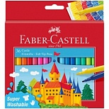 Набор фломастеров 36 цветов Faber-Castell "Замок" (смываемые) картон (554203), 6 уп.