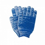 Перчатки защитные хлопковые с пвх-покрытием Елочка, 6 нитей, 10 класс, размер 9 (L), синие, 1 пара