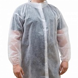 Мед.одежда Халат одноразовый процедурный Klever на липучке, размер XL, белый, 10шт.