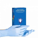 Перчатки одноразовые нитриловые смотровые S&C ZN 302, нестерильные, неопудренные, размер L (8-9), голубые, 50 пар