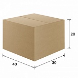 Короб картонный 400x300x200мм, картон бурый Т-22 профиль В (440132), 20шт.