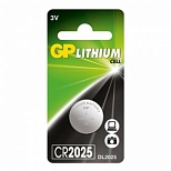 Батарейка GP Lithium CR2025 (3 В) литиевая (блистер, 1шт.) (CR2025-7BC1)
