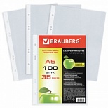 Файл-вкладыш Brauberg Яблоко (А5, 35мкм, гладкий) 100шт. (221714)