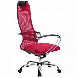 Кресло руководителя Metta SU-BK-8 CH, ткань-сетка красная №22, спинка-сетка, хром (z308967248)