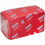 Салфетки бумажные 24x24см, 1-слойные OfficeClean Profi Pack, красные, 400шт. (242340)