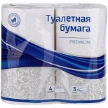 Бумага туалетная 3-слойная OfficeClean Premium, белая, 14.5м, 4 рул/уп (279673)