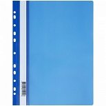 Папка-скоросшиватель с перфорацией на корешке Стамм (А4, 160мкм, до 100л., пластик) синяя (ММ-32255), 10шт.