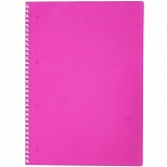 Бизнес-тетрадь А4 Hatber Diamond Neon, 80 листов, розовая, клетка, спираль (210х295мм)