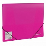 Папка на резинках пластиковая Brauberg Neon (А4, 500мкм, до 300 листов) неоновый розовый (227462)