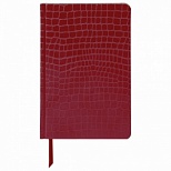Ежедневник полудатированный А5 Brauberg Alligator (192 листа) обложка кожзам "под матовую крок. кожу", красная (124987)
