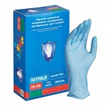 Перчатки одноразовые нитриловые смотровые S&C ZN 308, нестерильные, неопудренные, размер S (6.5-7), голубые, 100 пар