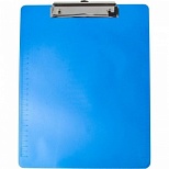 Папка-планшет Attache (А4, пластик, с зажимом) прозрачная синяя