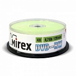 Оптический диск DVD-RW Mirex 4.7Gb, 4x, cake box, 25шт. (UL130032A4M)