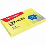Стикеры (самоклеящийся блок) Berlingo Ultra Sticky, 50x75мм, желтый неон, 80 листов (LSn_39410)
