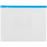 Папка-конверт на молнии OfficeSpace (A5, 150мкм, до 60л.) прозрачная, молния синяя (329764)