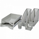 Настольный набор пластиковый Attache «Эконом» (6 предметов) 380x300x95мм, серый