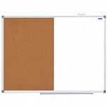 Доска пробковая/магнитно-маркерная OfficeSpace (120x90см, алюминиевая рамка, коричневая/белая) (307417)