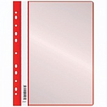 Папка файловая 10 вкладышей OfficeSpace (А4, пластик, с перфорацией, 150мкм) красная (281211)