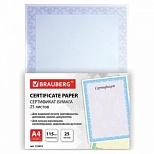 Сертификатная бумага Brauberg (А4, 115г, "голубая сеточка") 25шт. (122618)