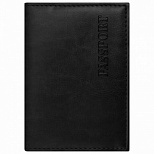 Обложка для паспорта Staff, экокожа, мягкая изолоновая вставка, тиснение "Passport", черная