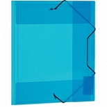 Папка на резинках пластиковая Attache (А5, 15мм, до 100 листов) синий прозрачный