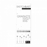 Набор чернографитных (простых) карандашей Bruno Visconti Sketch&Art (4B-14B, трехгранные) 9шт., 18 уп.