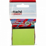 Стикеры (самоклеящийся блок) Attache Economy, 51x51мм, зеленый, 100 листов