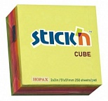 Стикеры (самоклеящийся блок) Hopax Stick'n Eco, 51x51мм, неоновые 5 цветов, 250 листов (21203), 48 уп.
