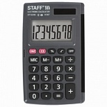 Калькулятор карманный Staff STF-6248 (8-разрядный) черный, двойное питание (250284)