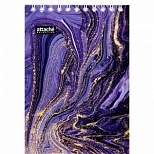 Блокнот 80л, А6 Attache Selection Fluid, фиолетовый, клетка, спираль (101х145мм)
