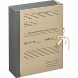 Папка архивная с завязками Attache (А4, корешок 80мм, 4 завязки, картон/бумвинил) серая, 20шт.