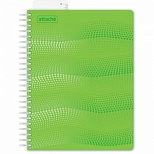 Бизнес-тетрадь А5 Attache Waves, 100 листов, клетка, на спирали, закладка, зеленая