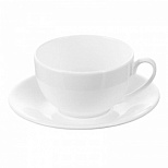 Кофейная пара Wilmax фарфоровая белая, чашка 180мл/блюдце (WL-993001), 6 уп.