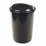 Контейнер для мусора 12л Uniplast КХВ01, пластик черный (металлик), крышка-вертушка, 360х255мм, 6шт.