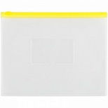 Папка-конверт на молнии OfficeSpace (A5, 150мкм, до 60л.) прозрачная, молния желтая (329765)