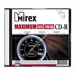 Оптический диск CD-R Mirex 700Mb, 52x, slim case, 1шт.