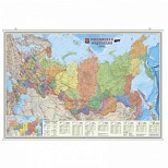 Настенная политико-административная карта России (масштаб 1:6 700 000), на рейках
