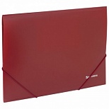Папка на резинках пластиковая Brauberg стандарт (А4, 500мкм, до 300 листов) красный (221622)