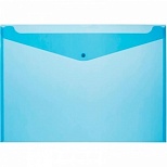 Папка-конверт на кнопке Attache (А3, 180мкм, до 100л., пластик) синяя, 5шт.