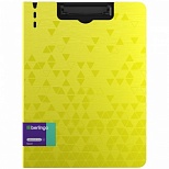 Папка-планшет с крышкой Berlingo Neon (А4, до 100 листов, пластик, с зажимом) желтый неон (PPf_93301)