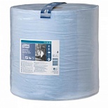 Протирочная бумага в рулонах Tork W1, 3-слойная голубая, 1 рулон по 750 листов, повыш. прочность (130080)