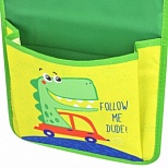 Кармашки-органайзер в шкафчик для детского сада Юнландия Crocodile", на резинке, 5 карманов, 21х68см, 2шт. (270413)