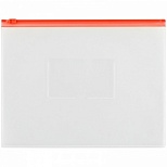 Папка-конверт на молнии OfficeSpace (A5, 150мкм, до 60л.) прозрачная, молния красная (329762)