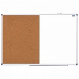 Доска пробковая/магнитно-маркерная OfficeSpace (90х60см, алюминиевая рамка, коричневая/белая) (307416)
