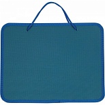 Папка-портфель (А4, 1 отделение, пластик, на молнии, с ручками) синяя
