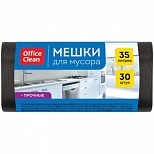 Пакеты для мусора 35л, OfficeClean (50x64 см, 12мкм, черные) ПНД, 30шт. в рулоне (344037)
