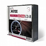Оптический диск CD-R Mirex 700Mb, 52x, slim case, 5шт.